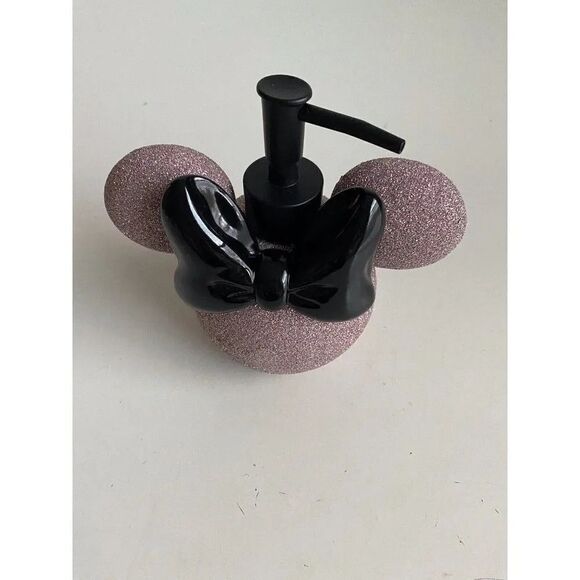 DISNEY Minnie MOUSE Rose Gold Glitter Black Ears SOAP Lotion DISPENSER With PUMP - Picture 6 of 9